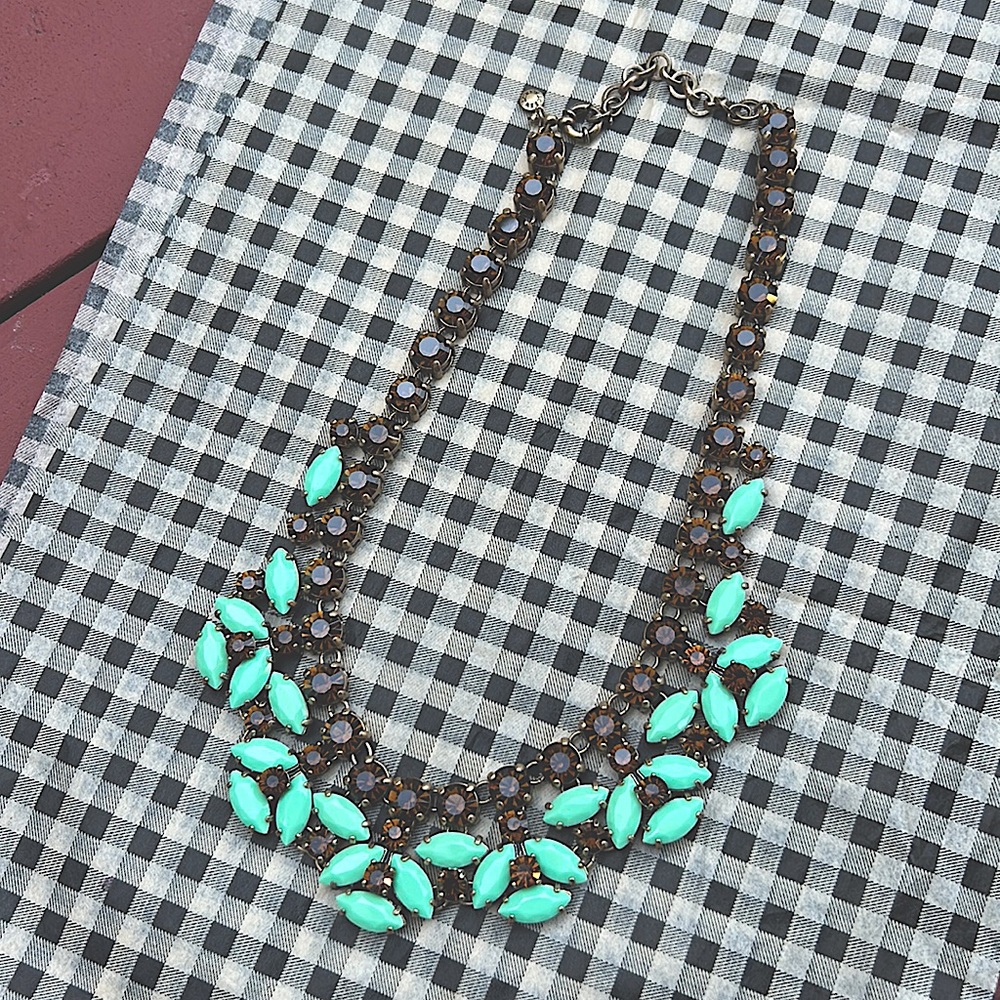J.Crew Mint Crystal Statement Necklace